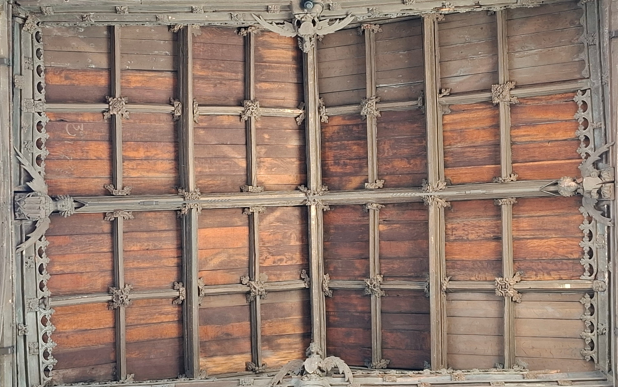 Central Aisle Bay CA3 ceiling, west at the top