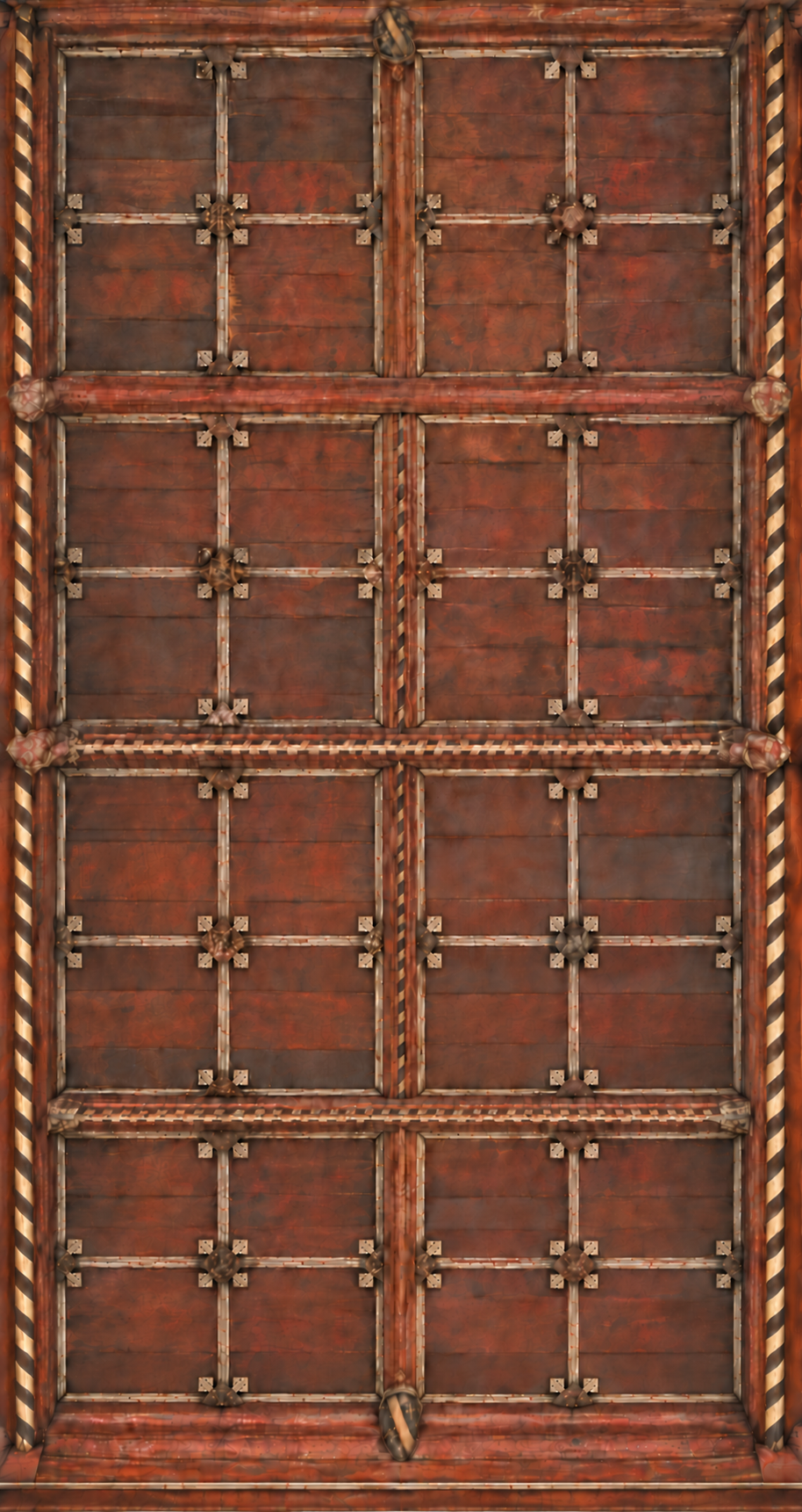 Bay SA7 of the medieval coffered ceiling in the south aisle